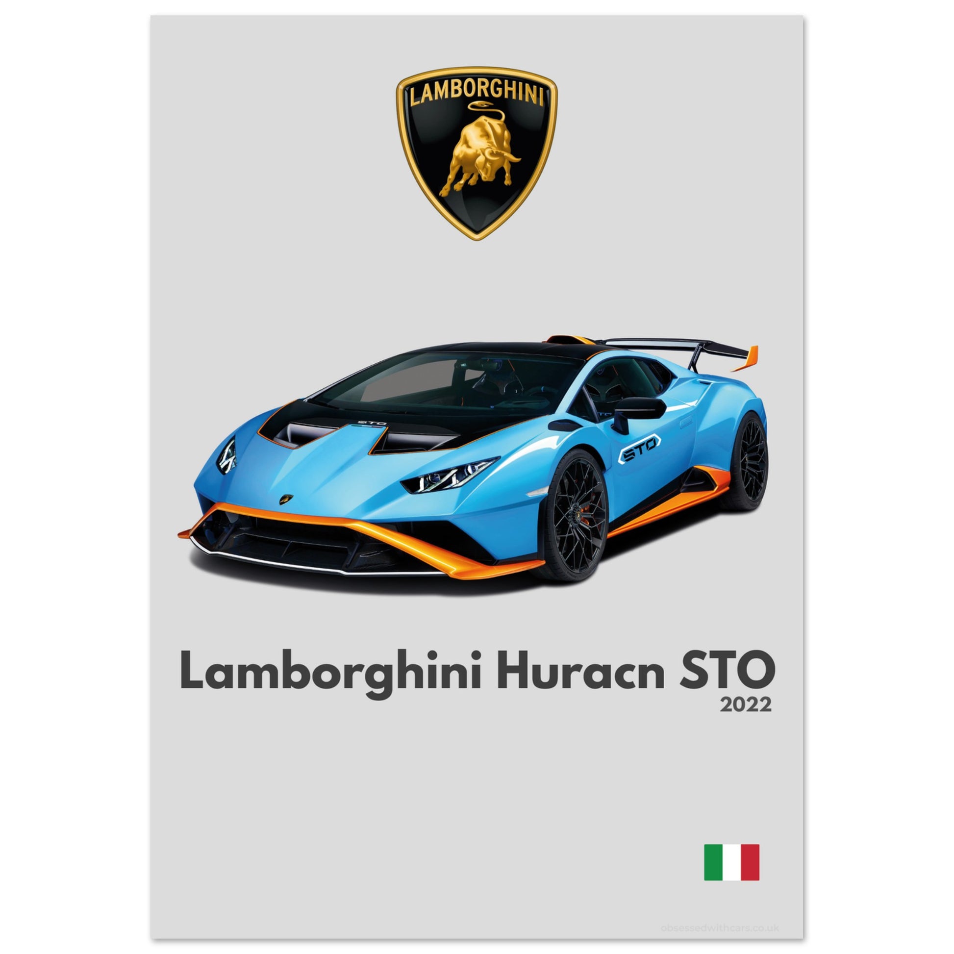 Lamborghini Huracan STO Poster - Minimalist Collection