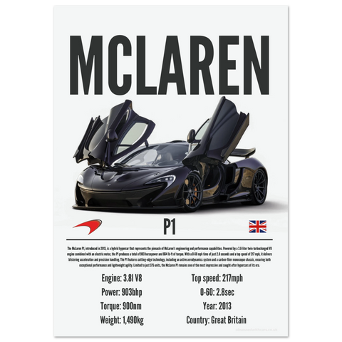 390 Mclaren P1 Poster - Precision Collection