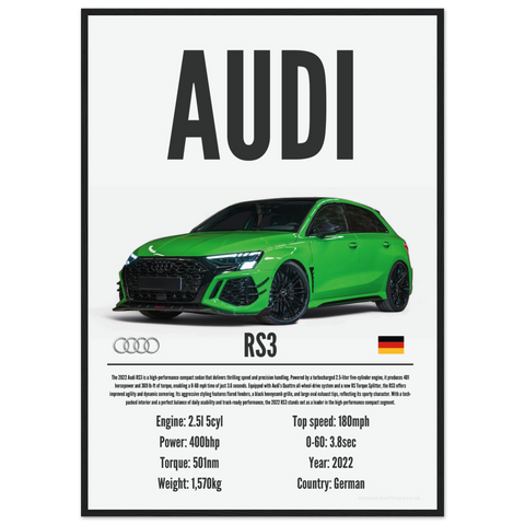 041 Audi RS3 Poster - Precision Collection