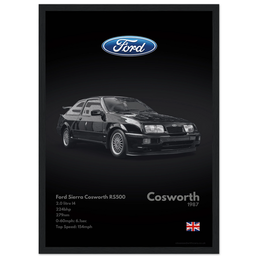 Ford Sierra Cosworth RS Poster - Monochrome Collection