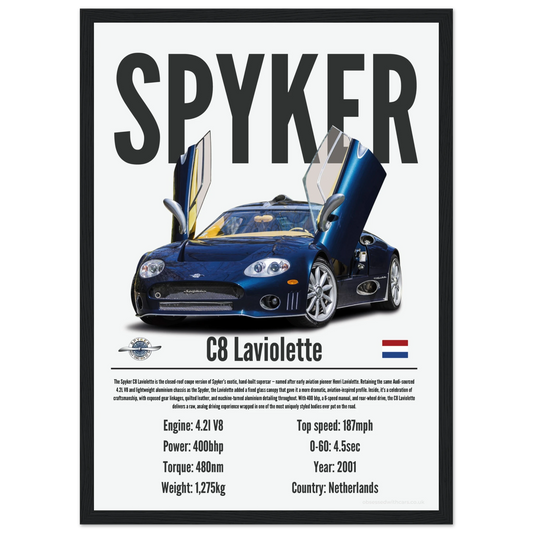 Spyker C8 Laviolette Poster - Precision Collection