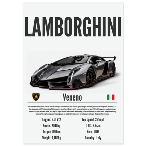 170 Lamborghini Veneno Poster - Precision Collection
