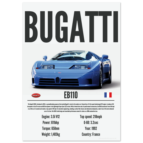 280 Bugatti EB110 Poster - Precision Collection