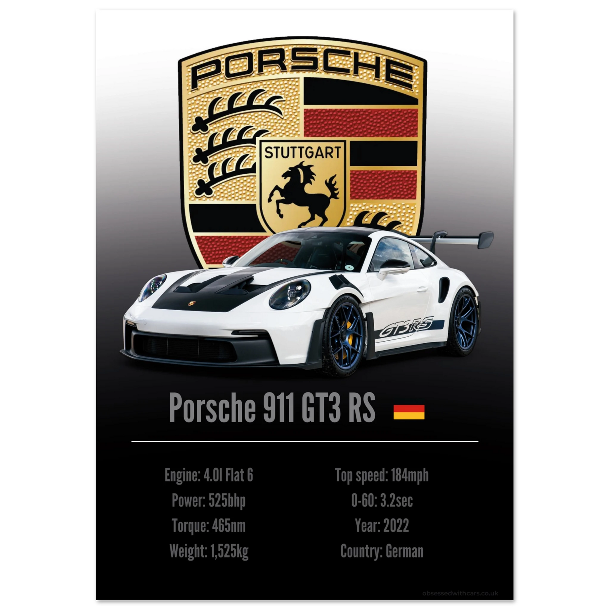 Porsche 911 GT3 RS Poster - Accent Collection