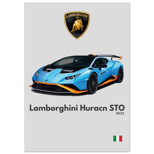 Lamborghini Huracan STO Poster - Minimalist Collection