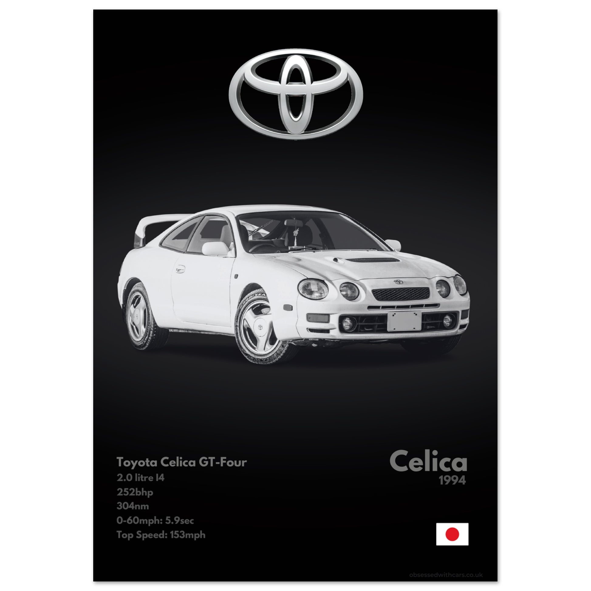 Toyota Celica GT-Four Poster - Monochrome Collection