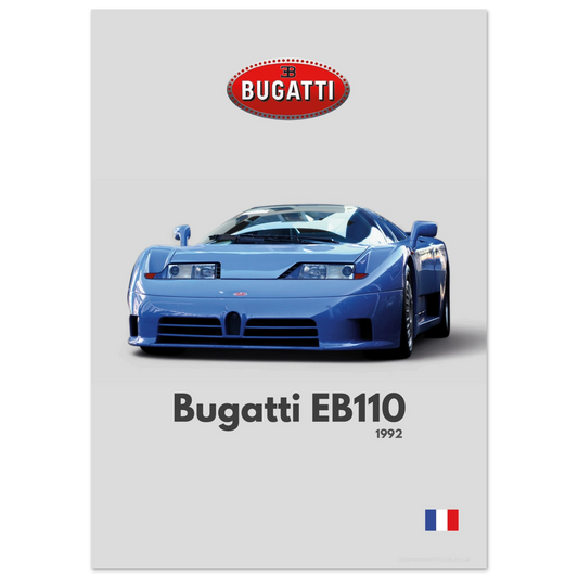 Bugatti EB110 Poster - Minimalist Collection