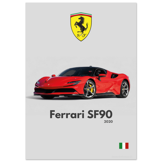 Ferrari SF90 Poster - Minimalist Collection