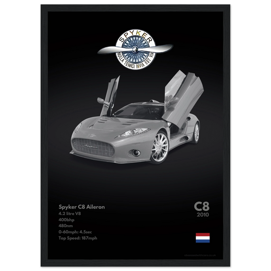 Spyker C8 Aileron Poster - Monochrome Collection