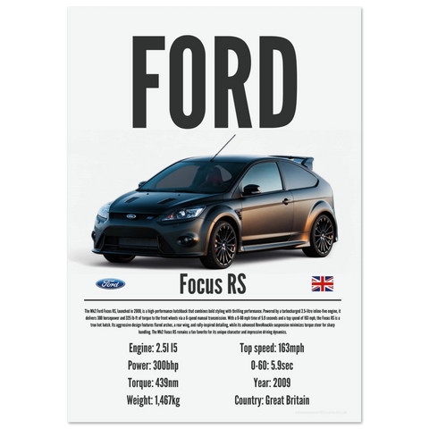 120 Ford Focus RS Poster - Precision Collection