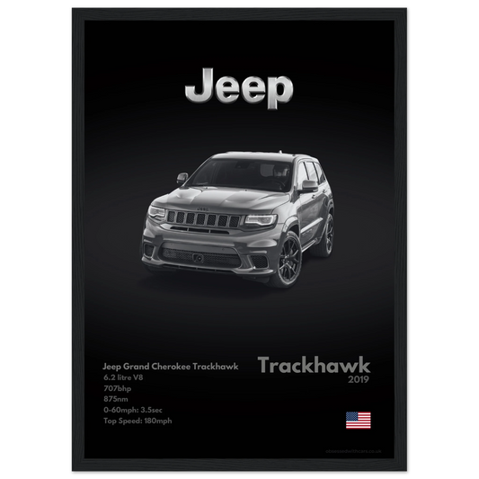 Jeep Grand Cherokee Trackhawk Poster - Monochrome Collection