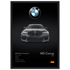 180 BMW M5 Competition Poster - Monochrome Collection