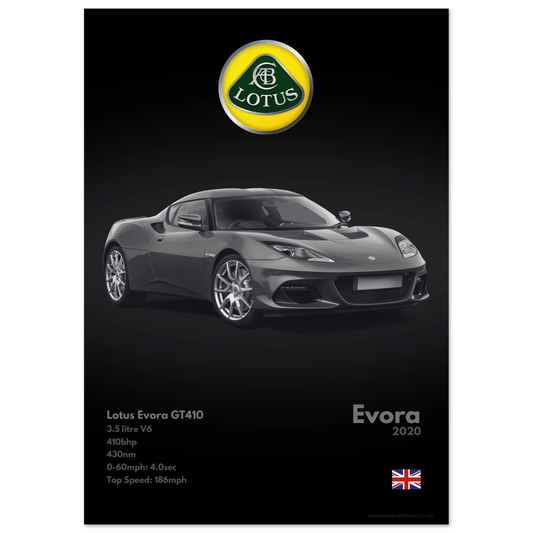 Lotus Evora GT410 Poster - Monochrome Collection