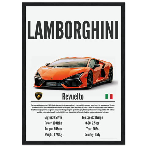 010 Lamborghini Revuelto Poster - Precision Collection