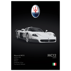 240 Maserati MC12 Poster - Monochrome Collection