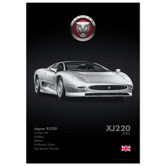 241 Jaguar XJ220 Poster - Monochrome Collection