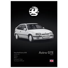 185 Vauxhall Astra GTE Poster - Monochrome Collection
