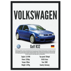 230 Volkswagen Golf R32 Poster - Precision Collection