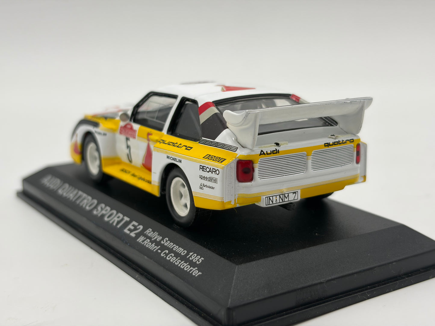 1/43 1985 Audi Quattro Sport E2 - Rallye Sanremo - Rohrl / Geistdorfer | Model Rally Car