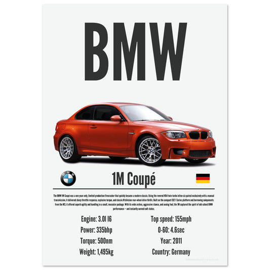 BMW 1M Coupé Poster - Precision Collection