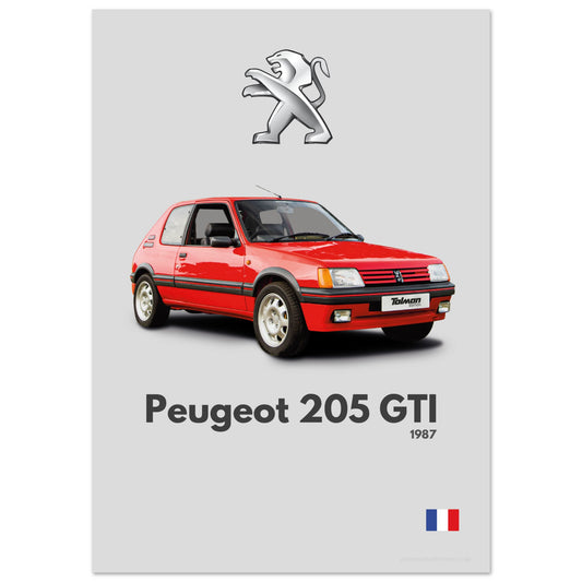 Peugeot 205 GTI Poster - Minimalist Collection