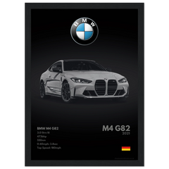 020 BMW M4 G82 Poster - Monochrome Collection