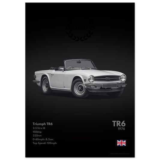 Triumph TR6 Poster - Monochrome Collection