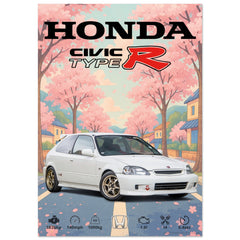 141 Honda Civic EK9 Type-R Poster - Abstract Collection