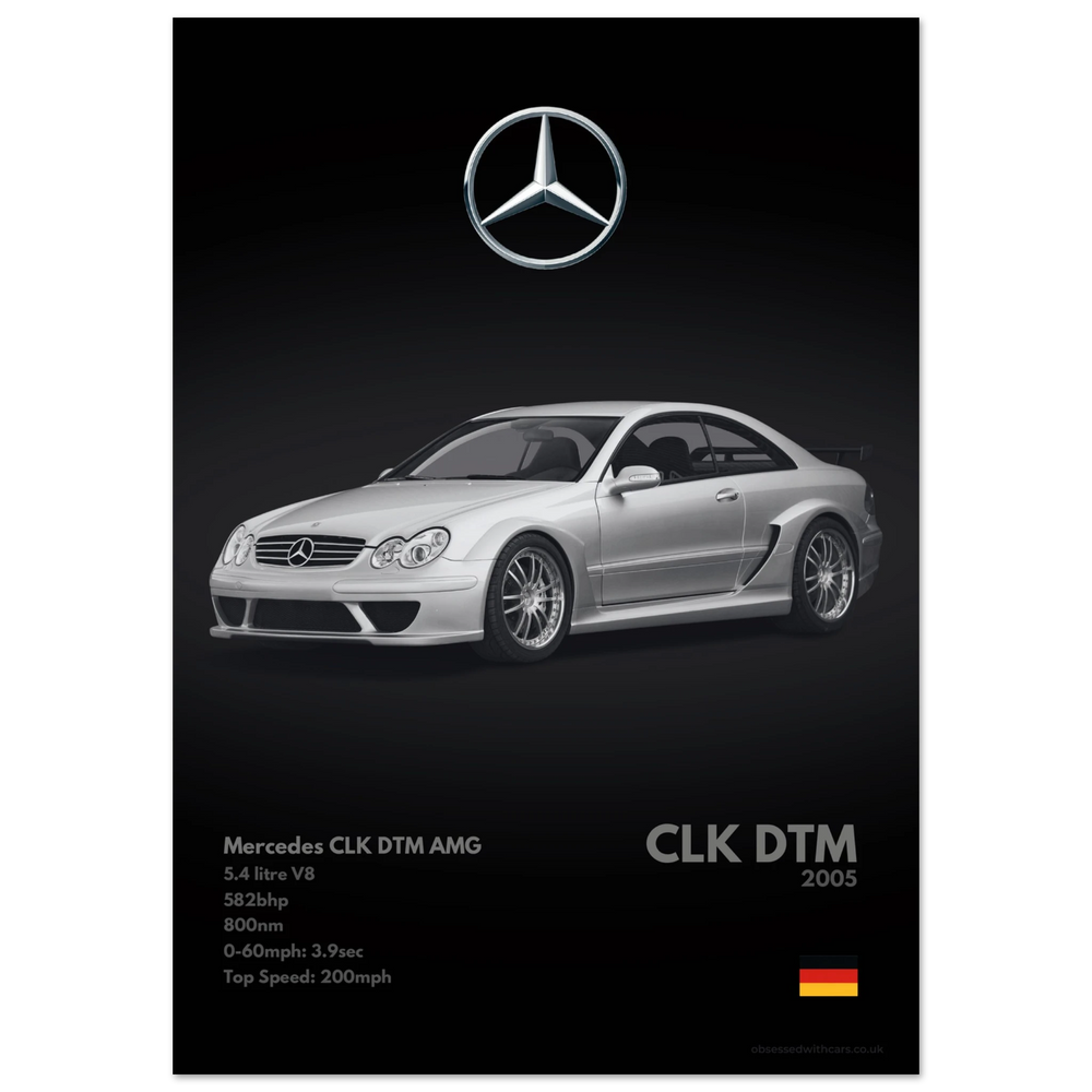 055 Mercedes CLK DTM AMG Poster - Monochrome Collection