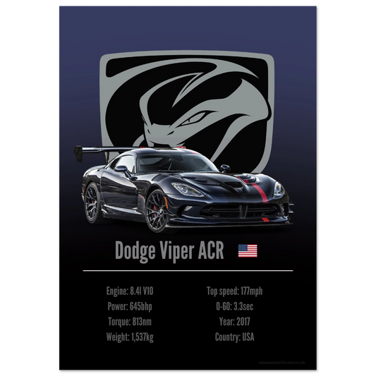 Dodge Viper ACR Poster - Accent Collection