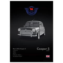 458 Morris Mini Cooper S Poster - Monochrome Collection