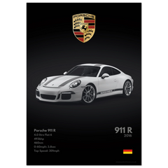110 Porsche 911R Poster - Monochrome Collection