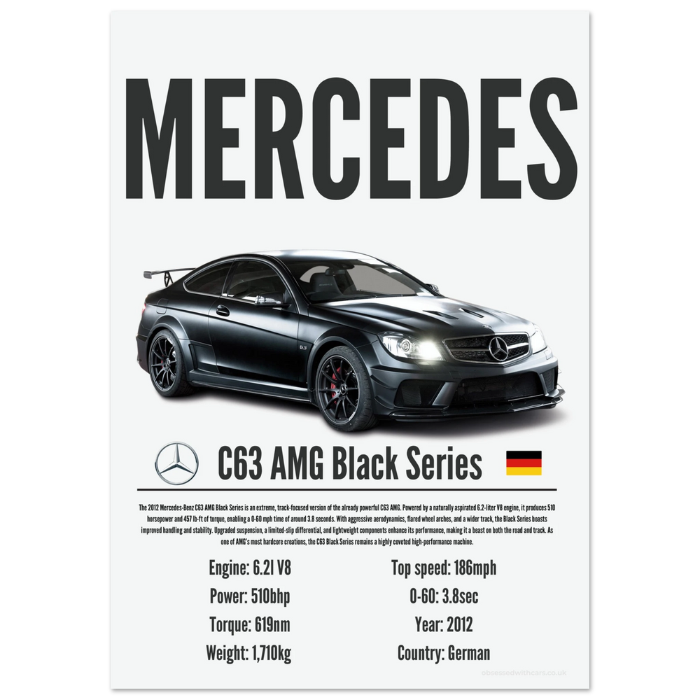 061 Mercedes C63 AMG Poster - Precision Collection