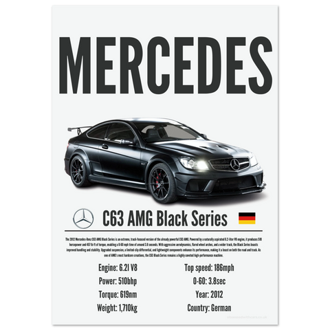 061 Mercedes C63 AMG Poster - Precision Collection