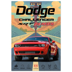 113 Dodge Challenger SRT Demon Poster - Abstract Collection
