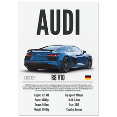 351 Audi R8 V10 Poster - Precision Collection