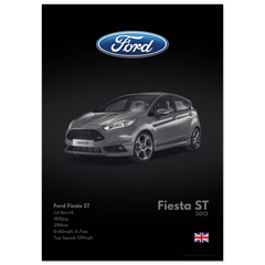 118 Ford Fiesta ST Poster - Monochrome Collection