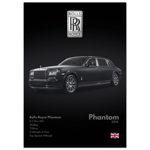 190 Rolls Royce Phantom Poster - Monochrome Collection