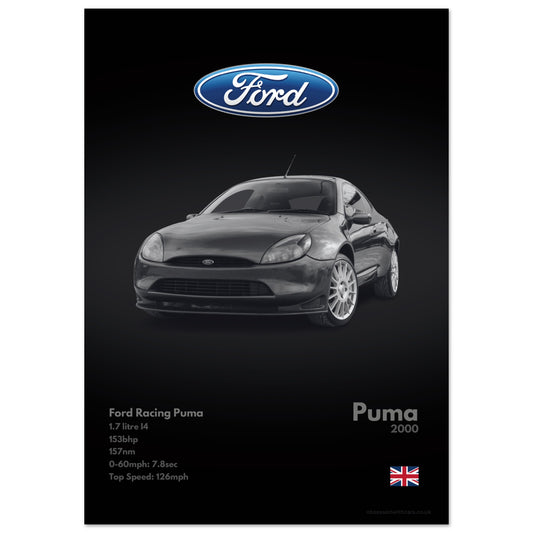 Ford Racing Puma Poster - Monochrome Collection