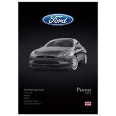 321 Ford Racing Puma Poster - Monochrome Collection