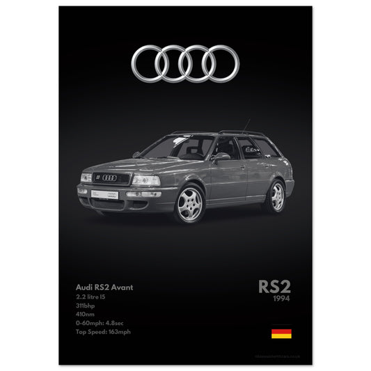 Audi RS2 Avant Poster - Monochrome Collection