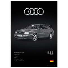 373 Audi RS2 Avant Poster - Monochrome Collection