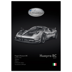 331 Pagani Huayra BC Poster - Monochrome Collection