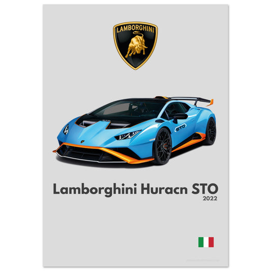 Lamborghini Huracan STO Poster - Minimalist Collection