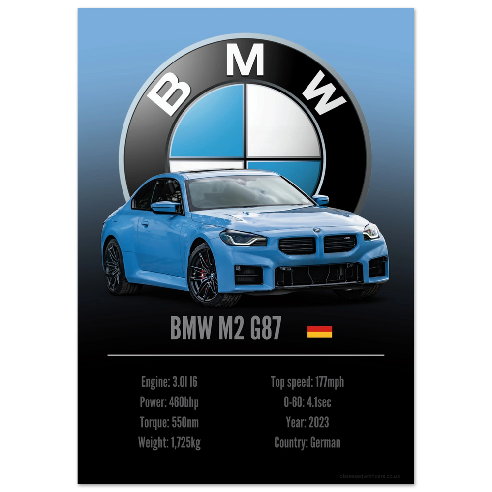 111 BMW M2 G87 Poster - Accent Collection