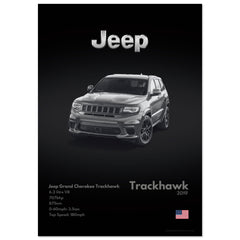 247 Jeep Grand Cherokee Trackhawk Poster - Monochrome Collection