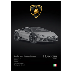 155 Lamborghini Huracan Sterrato Poster - Monochrome Collection
