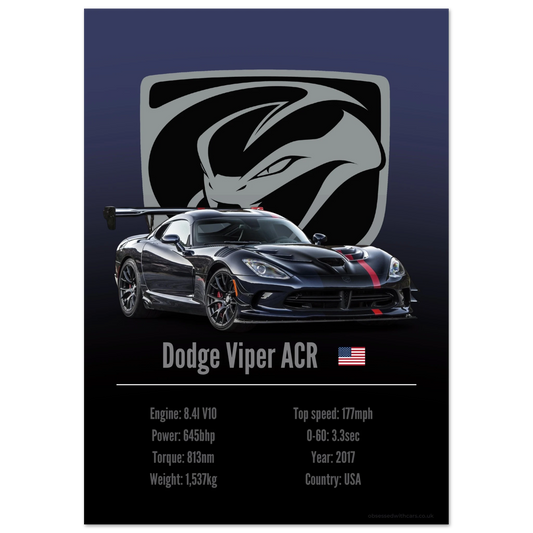 Dodge Viper ACR Poster - Accent Collection