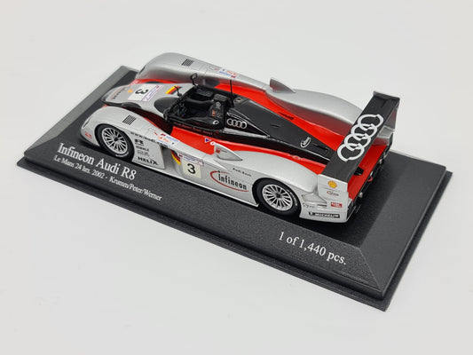 1/43 2002 Infineon Audi R8 - Krumm / Peter  Werner - Minichamps | Model Le Mans Car