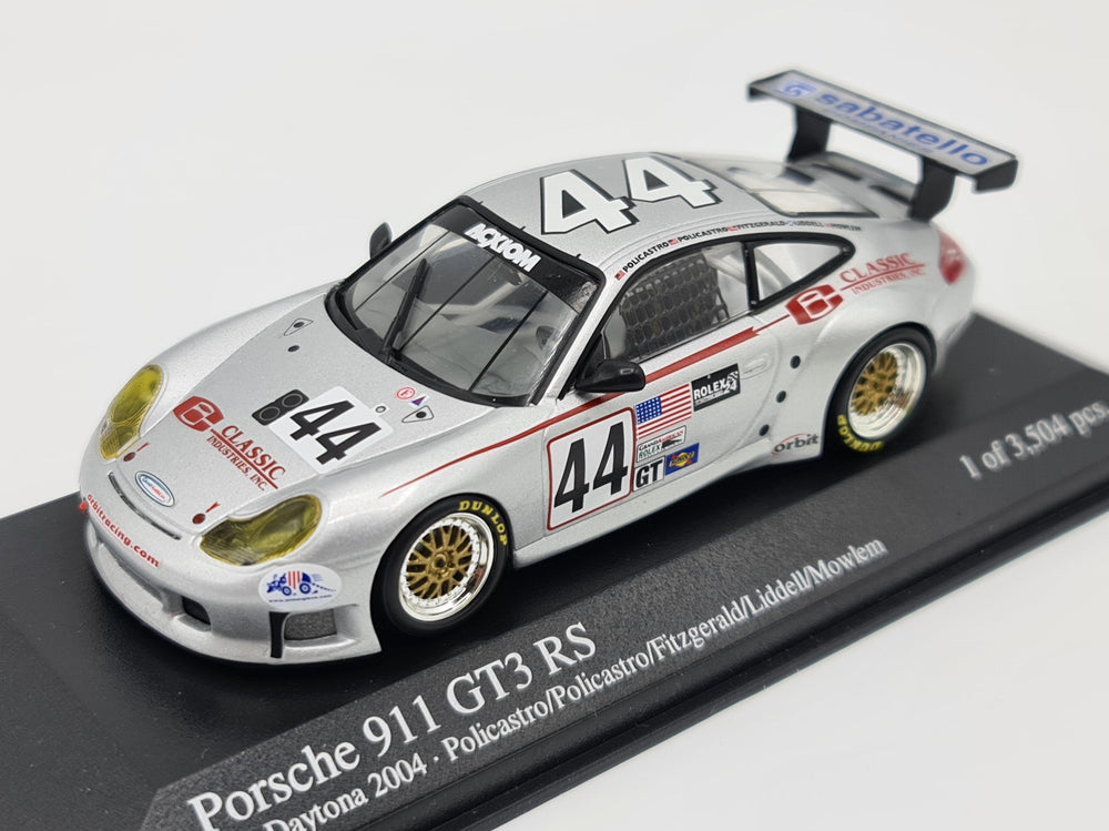1/43 2004 Porsche 911 GT3 RS - 24h Daytona - Policastro / Policastro Jr / Fitzgerald / Liddell / Mowlem - Minichamps | Model Car